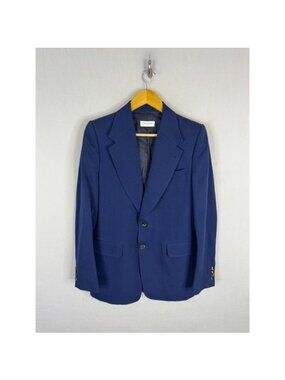 Dries Van Noten Mens Navy Blue 100% Wool Two Button Blazer Jacket Size 38